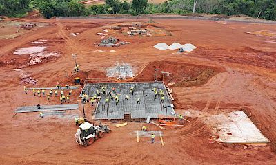 SAG mill foundation construction - June 2022