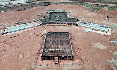 Primary crusher foundation construction - June 2022