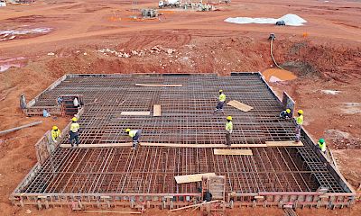 SAG mill foundation construction - July 2022