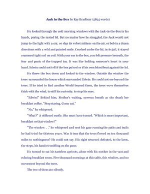 Thumbnail for Jack In The Box By Ray Bradbury