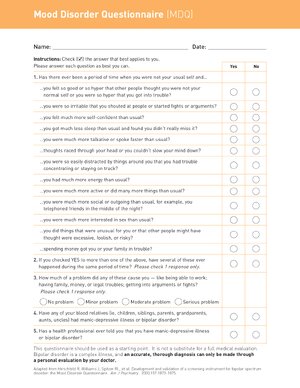 Thumbnail for Mood Disorder Questionnaire (MDQ)