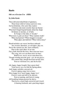 Thumbnail for Ode On A Grecian Urn