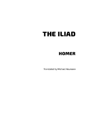 Thumbnail for THE ILIAD By HOMER