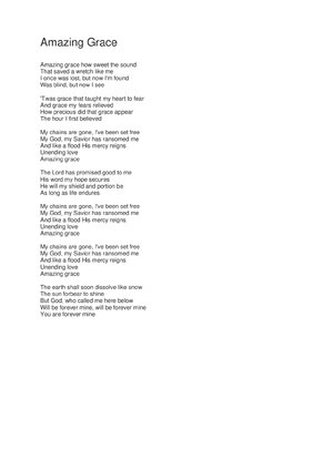 Thumbnail for Amazing Grace Lyrics Original