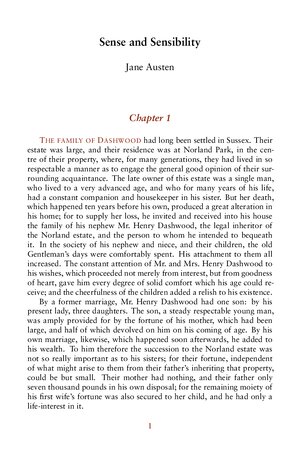 Thumbnail for Sense And Sensibility