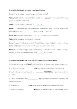 Thumbnail for Complete the jobs with one letter in each gap