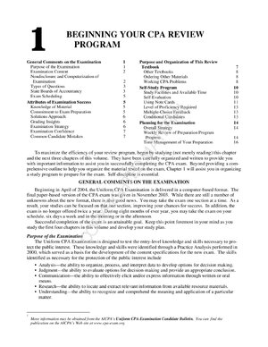 Thumbnail for Beginning Your Cpa Review Program