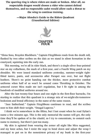 Thumbnail for Fourth wing - CHAPTER FOUR