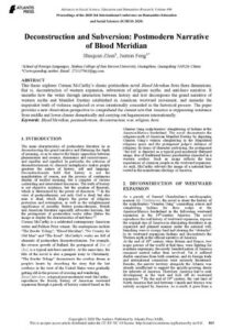 Deconstruction and Subversion: Postmodern Narrative of Blood Meridian thumbnail