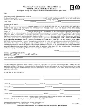 Thumbnail for PGCAR Rental Application Form (Rental Form)