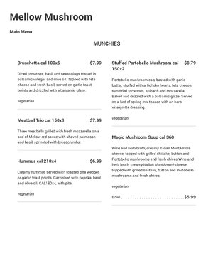 Thumbnail for Mellow Mushroom Menu