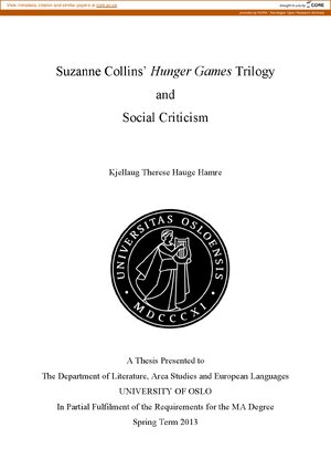 Thumbnail for Suzanne Collins’ Hunger Games Trilogy and Social Criticism