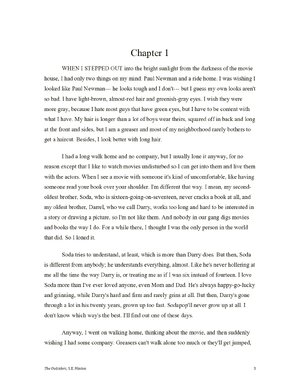Thumbnail for The Outsiders Novel - Chapter no 1