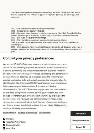 Thumbnail for Baba Vanga Prediction List by Year