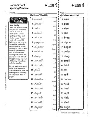 Thumbnail for 4th Grade Spelling Words