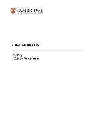 Thumbnail for VOCABULARY LIST