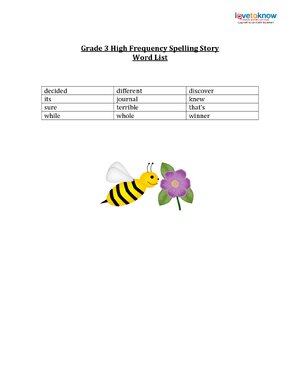 Thumbnail for 3 Spelling Word List