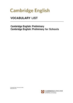 Thumbnail for Cambridge English Vocabulary List