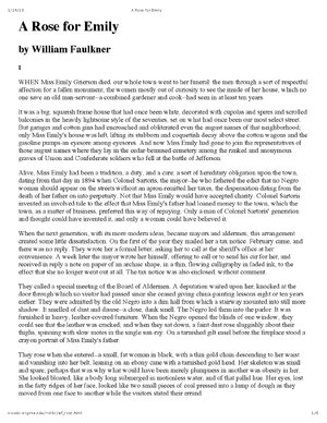 Thumbnail for A Rose For Emily Faulkner William