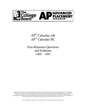 Thumbnail for Ap Calculus FRQ Worksheet