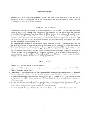 Thumbnail for Assignments in MathXL