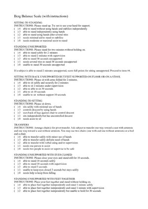 Thumbnail for Berg Balance Scale With Instructions