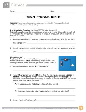 Thumbnail for Gizmo Student Exploration: Circuits