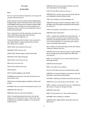 Thumbnail for The Crucible - Act 3 - Script