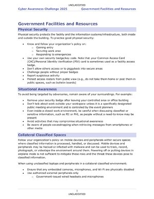 Thumbnail for Cyber Awareness Challenge 2025 Answers