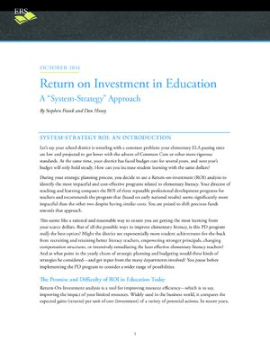 Thumbnail for Return on Investment in Education A “System-Strategy” Approach
