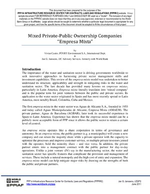 Thumbnail for Mixed Private-Public Ownership Companies “empresa mixta”