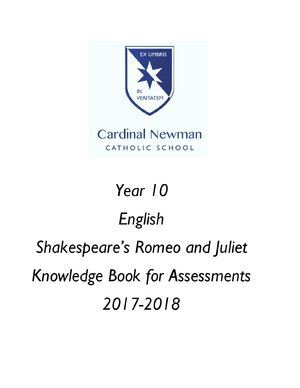 Thumbnail for Shakespeare’s Romeo and Juliet Knowledge Book for Assessments