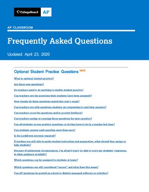 Thumbnail for AP CLASSROOM Frequently Asked Questions