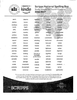 Thumbnail for Fourth Grade Spelling List