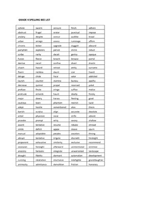 Thumbnail for GRADE 4 SPELLING BEE LIST (1)