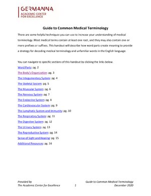 Thumbnail for Guide To Common Medical Terminology