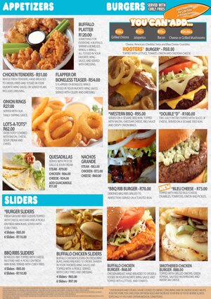 Thumbnail for Hooters Menu