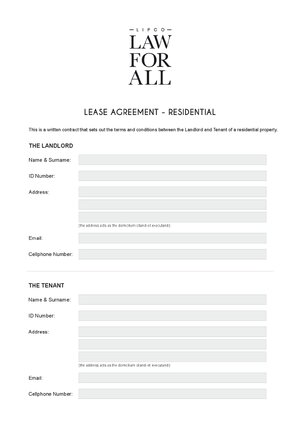 Thumbnail for LEASE AGREEMENT RESIDENTIAL October 2019