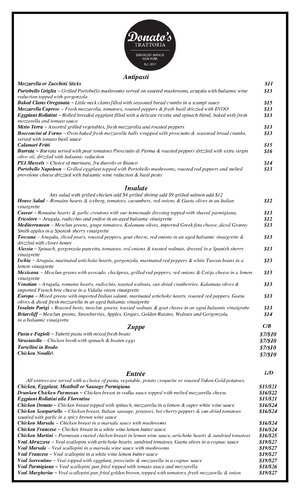 Thumbnail for Donatos Carryout Menu With Prices