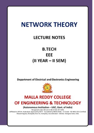 Thumbnail for Network Theory Lecture Notes