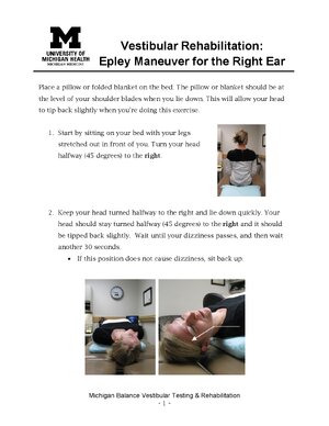 Thumbnail for Vestibular Rehabilitation: Epley Maneuver for the Right Ear