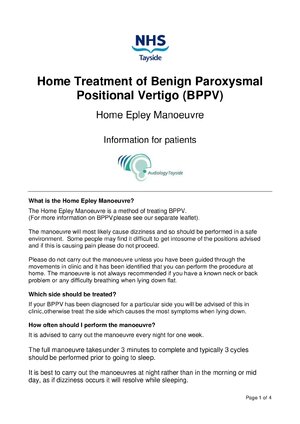 Thumbnail for Home Treatment of Benign Paroxysmal Positional Vertigo (BPPV)