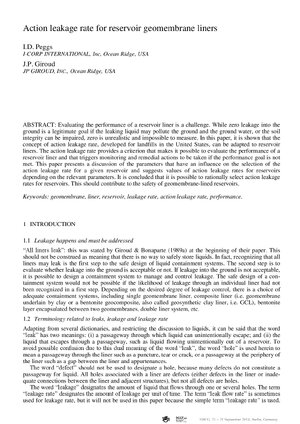 Thumbnail for Action leakage rate for reservoir geomembrane liners