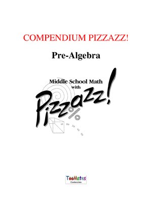 Thumbnail for Algebra with Pizzazz Answer Key