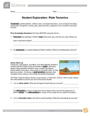 Thumbnail for Plate Tectonics Gizmo Answer Key