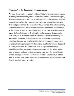 Thumbnail for Preamble To The Declaration Of Independence