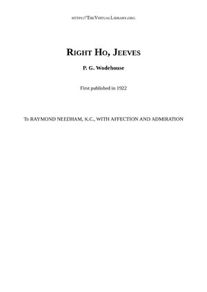 Thumbnail for Right Ho, Jeeves P. G