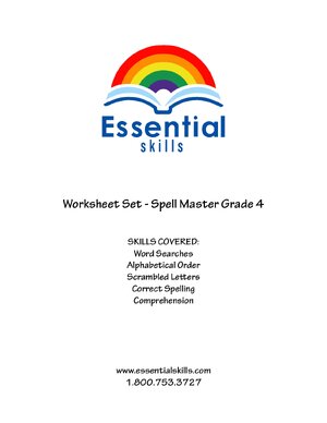 Thumbnail for Worksheet Set - Spell Master Grade 4
