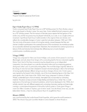 Thumbnail for Concert 5 “TEMPO E TEMPI” Program Notes for pieces