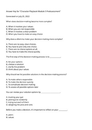 Thumbnail for Answer Key - Character Playbook Module 5 Pre-Assessment